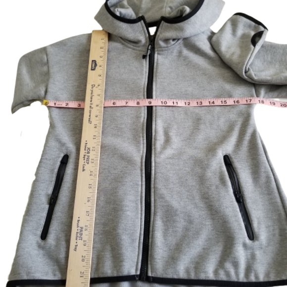 Champion Hooded Jacket Victory Fleece Full Zip Zip Pockets Gray L 10-12 - Picture 8 of 11